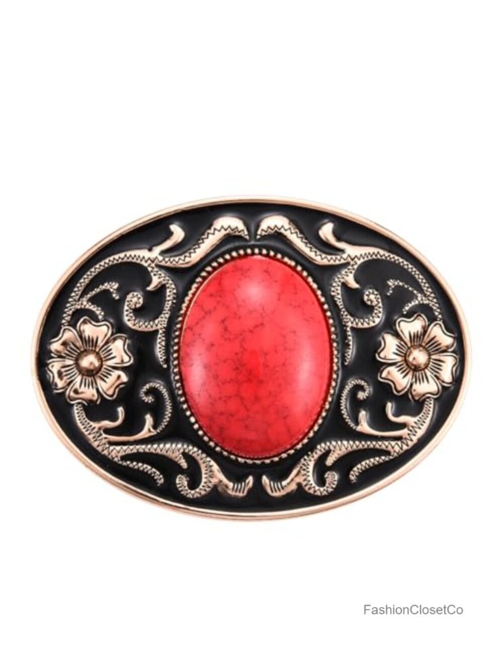 Western Cowgirl Flower Engraved Belt Buckle - Turquoise Design for Women Men